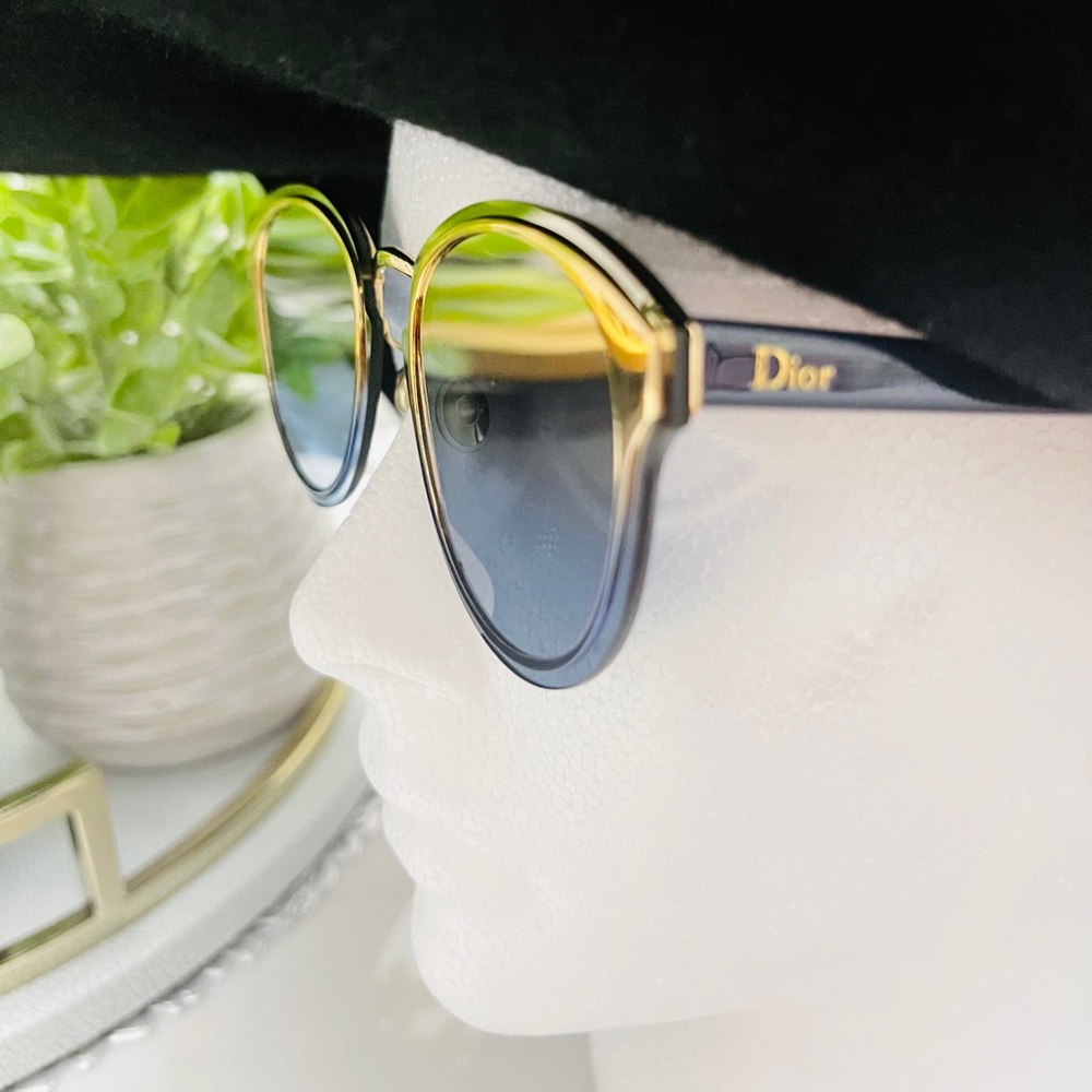 Christian Dior Nightfall Gold Blue Sunglasses 🕶 - Picture 1 of 7
